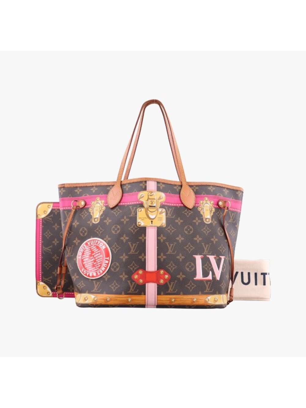 Louis Vuitton Neverfull MM Trunk Monogram Brown Multicolor Canvas